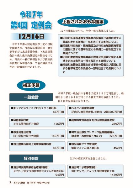 2026年2月号 みんなの議会第104号
