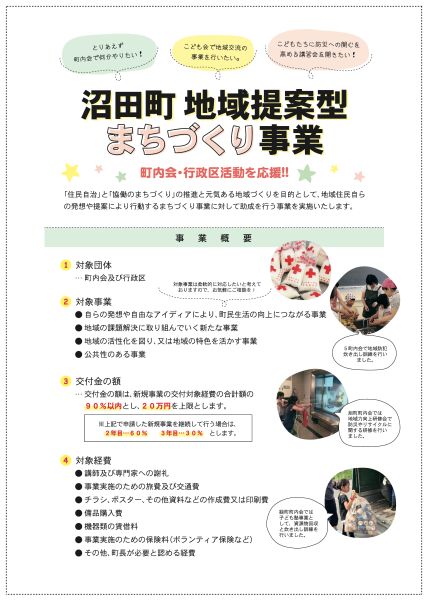 地域提案型まちづくり事業チラシ（表）
