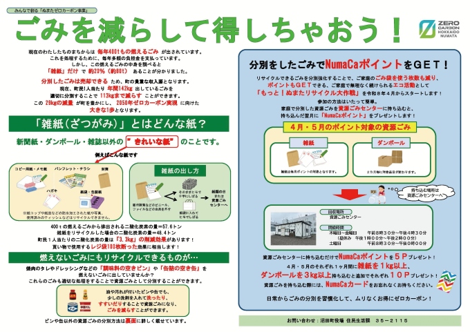 「もっと！ぬまたリサイクル大作戦」チラシ1