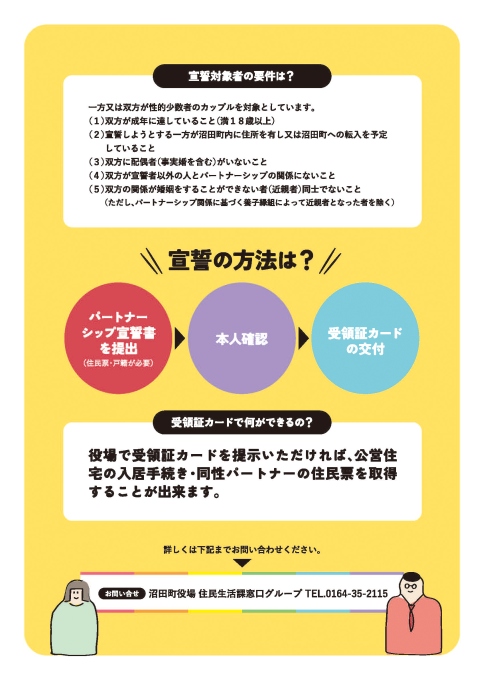 沼田町パートナーシップ宣誓制度2